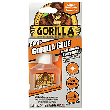 Gorilla Clear Glue, 1.75 Ounce Bottle (Pack of 5) - Crystal Clear, All Purpose, and Water Resistant - size: 5 - Pack, style: 1.75 Ounce