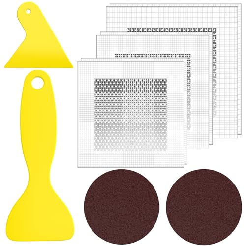 Drywall Repair Kit 6 Pack,4,6,8 Inch Aluminum Wall Repair Patch Kit with Small, Medium Scrapers, Sandpaper, Self Adhesive Fiber Mesh, Dry Wall Hole Repair Patch,Galvanized Metal Patch ( 10 Pcs ) - size: 10 Pcs (4",6",8")