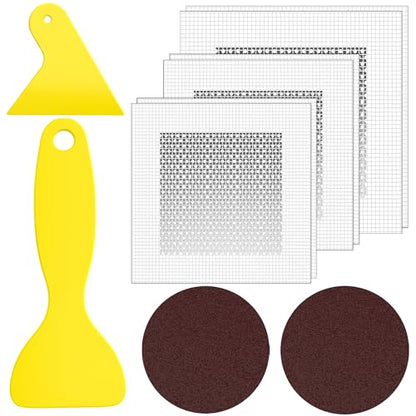Drywall Repair Kit 6 Pack,4,6,8 Inch Aluminum Wall Repair Patch Kit with Small, Medium Scrapers, Sandpaper, Self Adhesive Fiber Mesh, Dry Wall Hole Repair Patch,Galvanized Metal Patch ( 10 Pcs ) - size: 10 Pcs (4",6",8")