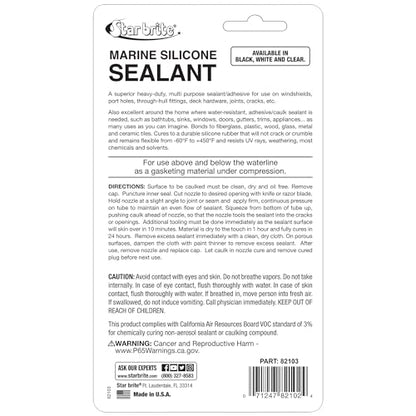 STAR BRITE Marine Silicone Sealant - Waterproof, Durable, UV Resistant, for Fiberglass, Metal, Wood, Glass, Ceramic & More