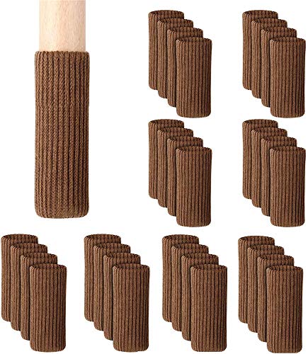 Ulalaza 32Pcs Chair Leg Floor Protectors Knitted Furniture Feet Non-Slip Wear-Resistant Noise-Reducing Chair Covers Caps Set (Style 2-Coffee) - color: Style 2-coffee