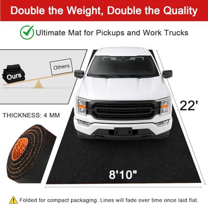 Extra-Large Garage Mat 22' x 8'10" - Durable Oil Mat for Garage Mats for Floor Under Car, Washable Garage Rug, Absorbent Floor Mats with Waterproof Liner, Garage Carpet, Oil Change Pad, Car Rug - size: 8'10" x 22' (Rectangular)