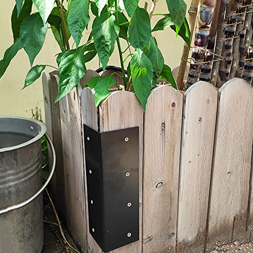 4 Pack 9" x 3" Black Raised Bed Garden Corner Brackets, Widen Right Angle L Bracket for Wood - size: 9" x 3"
