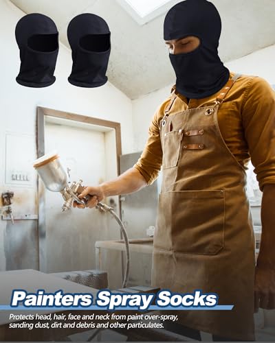 Panitay Painting Spray Head Socks Unisex Painters Spray Sock Headsock Mask Painting Dust Sanding Protection Hood Stretch Men - color: Black