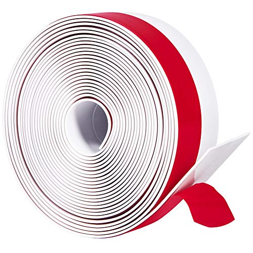 TORRAMI Silicone Weather Stripping 1 inch Width 20 Feet Length, Seal for Door Under Bottom, Gap, Side, Glass Shower Door, Sliding Door,Windows, White - color: White, size: 1inch