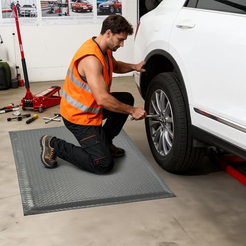 Anti Fatigue Mats Industrial 3' x 7' 15/16" Thick Ergonomic Standing Mat Commercial Kitchen Mat Heavy Duty Diamond Plate Shop Floor Mat Helps Relieve Back and Leg Soreness - size: 3' x 7'