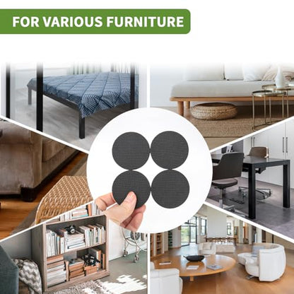 Non Slip Furniture Pads 32 PCS 2'' Round - Anti Slip Furniture Pads - Self Adhesive Rubber Feet Furniture Feet - Chair Leg Floor Protectors - Keep Furniture in Place - size: Round 2 inch 32PACK