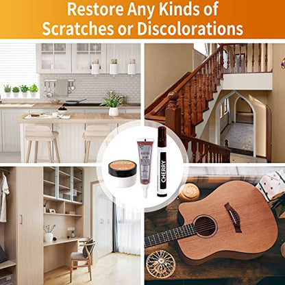 Wood Floor Scratch Repair Kit - 40 Sets - Furniture Repair Kit Wood Markers, Hardwood Repair Kit Wood Filler for Scratches Stains Holes - Touch Up Any Wood, Laminate, Cabinet, Door, Table