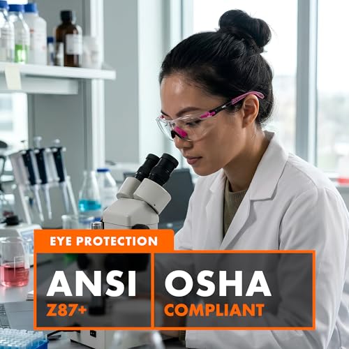 OPTIFENSE™ VS3 Anti Fog, Premium CLEAR/TINTED Safety Glasses, ANSI Z87+ (Click for frame/lens option) - color: Pink