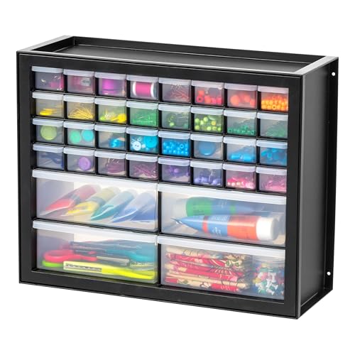 IRIS USA Small Parts Storage Cabinet, Made in USA, 36-Drawer Organizer for Hardware, Electronics, Screws, Nuts & Bolts, Beads, Craft Supplies, Teacher Toolbox, Garage & Workshop Storage – Black - color: Black, size: 36 Drawer