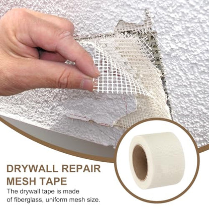 PATIKIL Drywall Repair Mesh Tape, 3 inch x 82 ft Fiberglass Repair Patch Self-Adhesive Dry Wall Joint Tape 10 Mesh Wall Hole Crack and Seam Patch, White - size: 3 Inch X 82 Feet