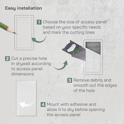 Vent Systems Access Panel for Drywall 8 x 16 Inch - Wall Hole Cover Plate - Metal Access Door with Handle - Plumbing Access Panel for Drywall - Service Shaft Crawl Space Door - Wall Access Panel - size: 8'' x 16''