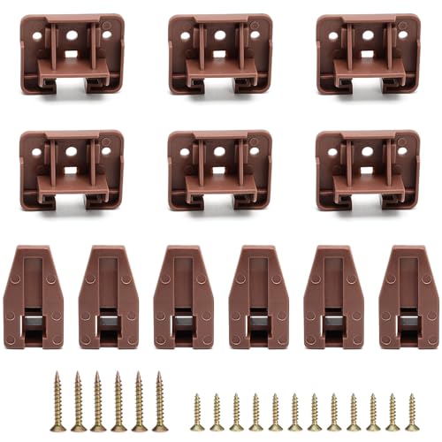 Surf turtle 6 Pack Plastic Drawer Guides, Center Mount Drawer Slides Replacement Parts for Dresser Bedside Table