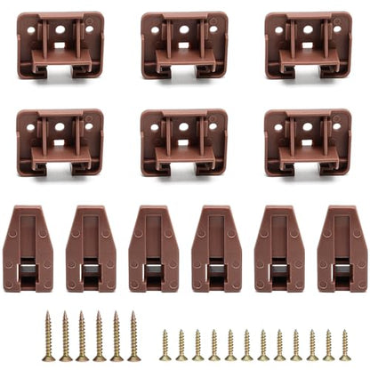 Surf turtle 6 Pack Plastic Drawer Guides, Center Mount Drawer Slides Replacement Parts for Dresser Bedside Table