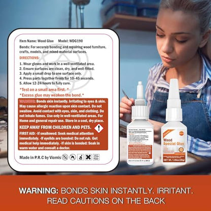 Wood Glue Strong, 30g Waterproof Wood Adhesive for Furniture Repair, Fast Drying Wood to Wood Glue for Woodworking, DIY Crafts, Oak & Hardwoods, Indoor/Outdoor Use - size: 30g*1, style: Wood Glue