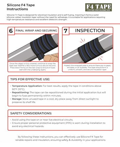 Bond It F4 Emergency Self-Fusing Silicone Tape, Repair Plumbing Pipe & Radiator Hose Leak, Electrical Insulation, Permanent Bonding, Waterproof, 1" x 36' x 20mil, Black - color: Black