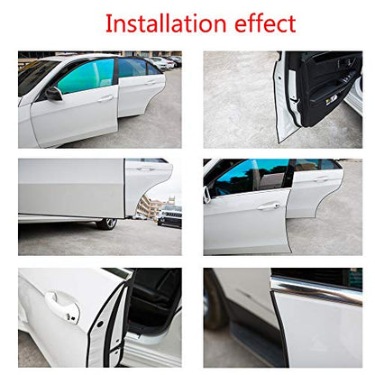 ESUPPORT 16ft 5M U Shape Car Door Moulding Rubber Scratch Protector Strip Edge Guard Trim Seal Black - color: Black
