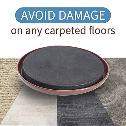 Furniture Sliders for Carpet,8 Pack 3 1/2" Reusable Furniture Moving Pads,Heavy-Duty Furniture Movers Sliders - Reusable Sliders for Furniture,Move Any Item Easy and Quickly! - size: 8pcs 3.5" Brown