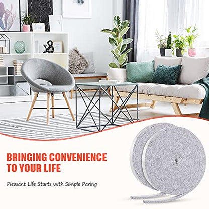 Zonon 4 Rolls 120 Inch Felt Strip with Adhesive Backing Felt Tapes Furniture Strip Rolls Self Stick Heavy Duty Polyester for Protecting Furniture and DIY Adhesive(Gray,0.5 Inch) - color: Grey, size: 0.5 Inch