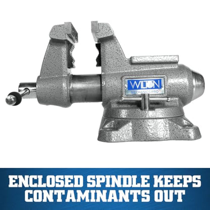 Wilton Mechanics Pro Bench Vise, 4-1/2" Jaw Width, 4" Jaw Opening, 3-1/2" Throat (Model 845M) - size: 4-1/2 in.
