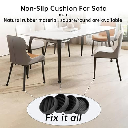 4 Pack Rubber Caster Cups, 2 X 2 Round Rubber Feet for Furniture, Non Slip Furniture Pads for Hardwood Floors, Bed Stoppers to Prevent Sliding, Couch Stoppers with Grippers - color: Black