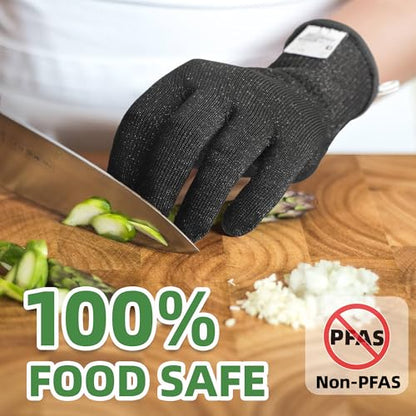 Schwer 2 Pairs ANSI A7 Cut Resistant Gloves, Mandoline Glove for Kitchen, Breathable & Comfortable, Food Grade Cutting Gloves for Meat Cutting, Fish Processing, Carving, and Shelling, PR1509, XXL - size: XX-Large