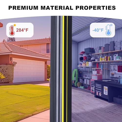 DGSL 16FT Garage Door Threshold Seal Strip, Upgrade 0.7'' Heavy Duty Garage Rubber Bottom Seal, DIY Weather Stripping Replacement with 2 Adhesives - size: 16 Feet