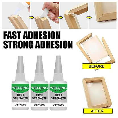 Jue-Fish Multifunctional Glue, Welding High-Strength Oily Glue, Universal Super Glue, Instant Bonding, Strong Adhesion, Repairs Last Long Time for Metal, Wood, Ceramics,Leather, Glass (clear4pc) - color: clear4pc