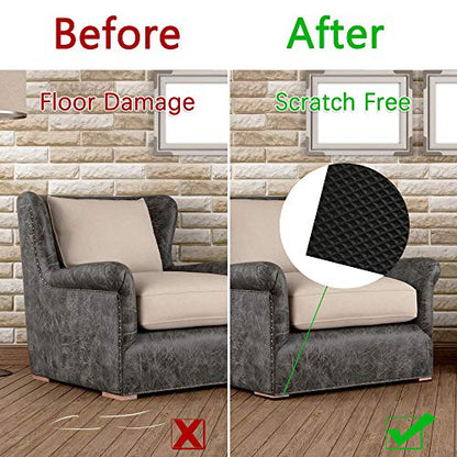 Yelanon Non Slip Furniture Pads -12pcs 4" Furniture Grippers Hardwood Floors, Non Skid for Furniture Legs,Self Adhesive Rubber Feet, Anti Slide Furniture Floors Protectors for Keep Couch Stoppers - size: 12pcs 4" Square