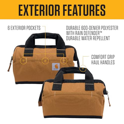 Carhartt Onsite Tool Bag, Durable Water-Resistant, Tool Storage Bag, Midweight, 13-Inch 15 Pocket, Carhartt Brown - size: 13-Inch 15 Pocket