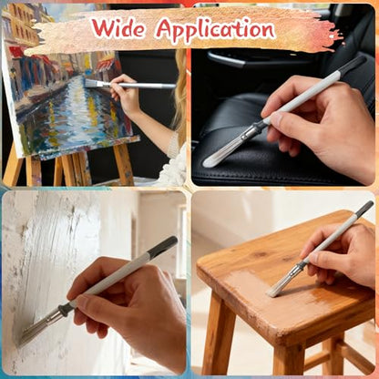 3 Pcs 0.37 Inch Trim Paint Brushes for Walls – Edge Painting Tools for House & Baseboard Touch-Ups, Wall Corners & Furniture Detail Work - size: 0.37 Inch