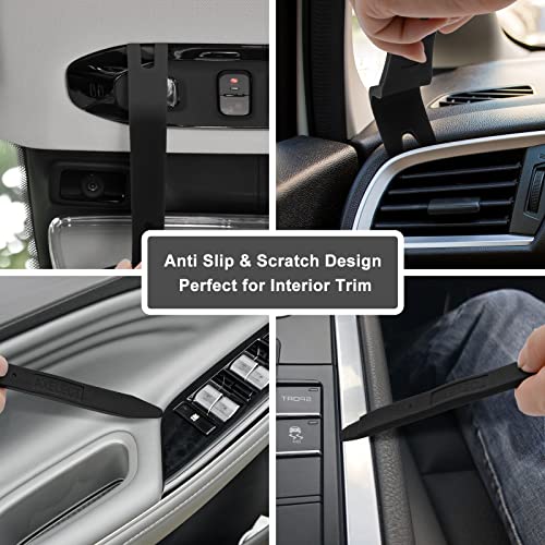 Auto Trim Removal Tool Kit,13 Pcs Car Panel Door Window Tools Kit,Auto Clip Fastener Remover Pry Tool Set-Black