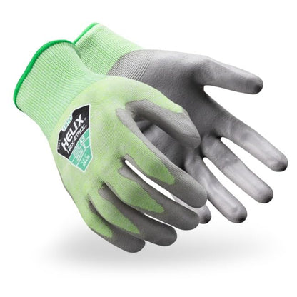 HexArmor General Purpose Knit Gloves | High Dexterity and Tactility | Cut, Abrasion and Puncture Resistant Washable Gloves - color: Helix 1050, Hi-vis Green, A3 Cut Resistance, size: Large