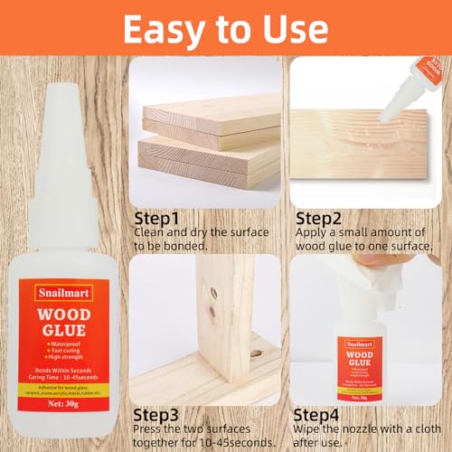 Wood Glue,90g Clear Carpenter Glue,Super Glue for Wood, Fast Drying Wood Glue for Craft, Metal,Furniture, Wood, and DIY(Pack of 3)