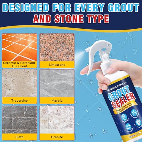 Grout Sealer, Waterproof Granite Sealer Spray, Long Lasting Clear Grout Sealant for Tile Grout, Marble, Granite, Limestone, Indoor & Outdoor - size: 6.76fl.oz
