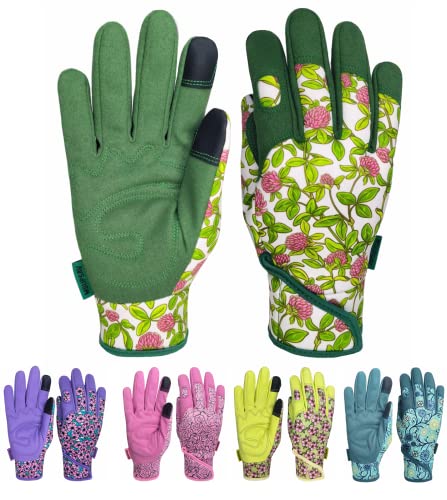 Thorn Proof&Puncture Resistant Gardening Gloves with Grip,Garden Glove for Women, Leather Yard Work Gifts - color: 1 Pair Per Pack-green, size: Medium