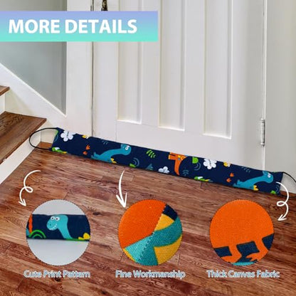 Weighted Door Draft Stopper, 2 Pack 48 Inch Under Door Blocker, Bottom of Door Window Air Noise Light Gap Filler, Saving Energy Cartoon Print Canvas Cotton 2.8Lb - size: 48 inch