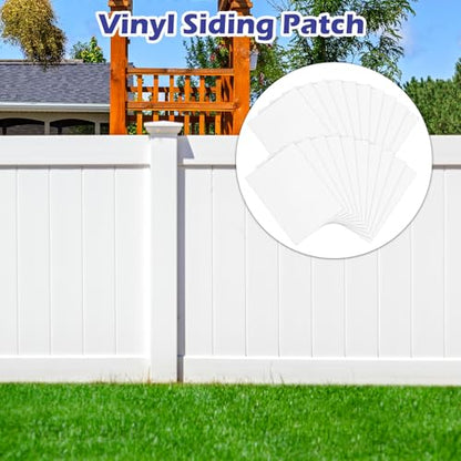 20PCS Vinyl Siding Repair Kit, Self-Adhesive Vinyl Siding and Fence Repair Tape Patch Kit for Blemishes Tools/Cracks/Holes (20, 6.3 x 4.72 in)