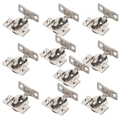Blum 33B355AF22 Compact Face Fix Hinge 107° with Spring and Mounting Plate, incl Screws, Pack of 10 - size: Pack of 10 Sets