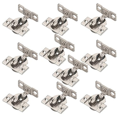 Blum 33B355AF22 Compact Face Fix Hinge 107° with Spring and Mounting Plate, incl Screws, Pack of 10 - size: Pack of 10 Sets