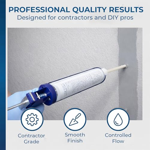 10ft Peel-Off Paste Foundation Crack Repair Kit, Hydra Stop 300 Polyurethane Foam Concrete Foundation Leak Repair System with Peel Paste and Surface Ports, Basement Waterproofing Concrete Crack Filler