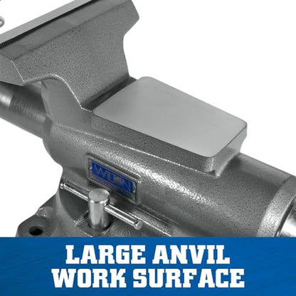 Wilton Mechanics Pro Bench Vise, 8" Jaw Width, 8-1/2" Jaw Opening, 4-1/2" Throat (Model 880M), Grey - size: 8 In.