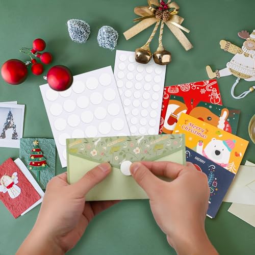 JANYUN 225 Pieces Double Sided Sticky Dot Stickers Round Putty Clear Sticky Tack No Trace Sticky Putty Waterproof Small Balloon Stickers for Wall Wood Plastic Christmas Supplies (6mm+10mm+20mm) - size: 0.23"+0.39"+0.78" Round