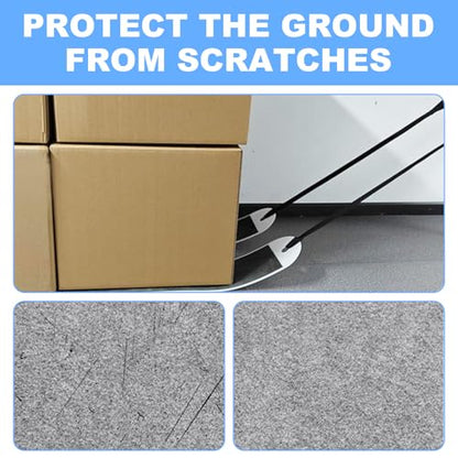 2 Pack Heavy Duty Long Furniture Sliders, Large Furniture Sliders for Carpet, Appliance Moving Sliders with Pull Strap, Pull Furniture Slides for Moving Furniture, Safes on Carpet and Hardwood Floor