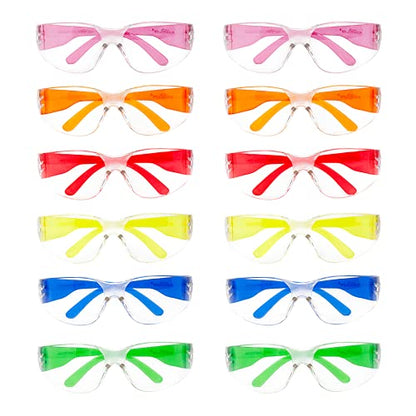 BISON LIFE Clear Safety Glasses – ANSI Z87.1 Scratch & Impact Resistant Wrap Around Eye Protection Goggles for Men & Women - color: Clear/6 Colors