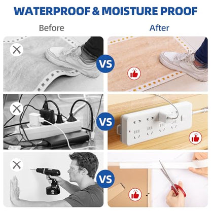 Double Sided Tape 2" x 9.85 FT, Damage Free Removable Mounting Tape Heavy Duty, No Residue PE Foam Tape Strips, Extra Strong Adhesive Tape Waterproof for Paint Wall Picture Hanging Poster Crafts - size: 2in x 9.85ft