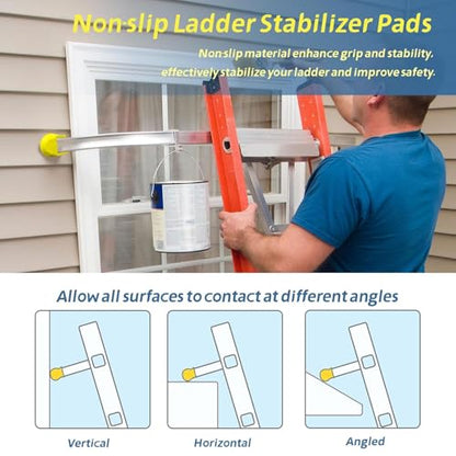 Ladder Stabilizer Bumpers Fit for Werner Extension Ladder Stabilizer Pads, Ladder Standoff Rubber End Caps Replacement Non-Slip Ladder Stabilizer Rubber Feet - Improving Stability and Safety - 4 Pack