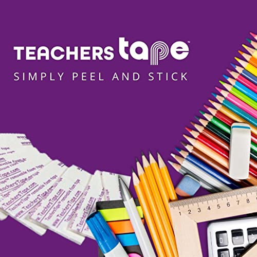 Duraco Teachers Tape™ Pads (12 Pads of 8 Pieces / 96 Pieces per Pack), Double-Sided Removable Foam Tape Pieces for Wall Mounting
