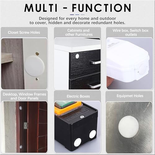 3/8 In/10 mm Plastic Hole Plugs, White Screw Hole Cover Flush Type Snap in Locking Panel Tube Plug Knockout Seal Steel Furniture Cabinet Fencing Post Pipe Insert End Caps, 60PCS - style: 10mm (3/8")