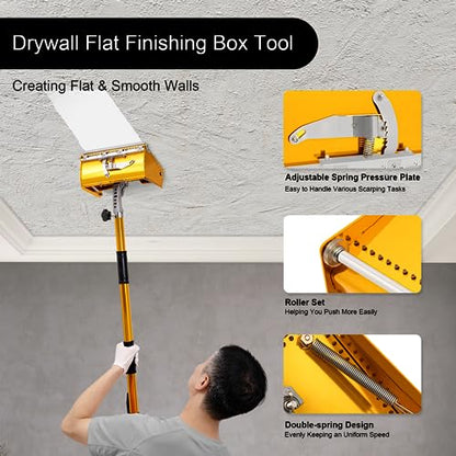 Professional Drywall Flat Finishing Box,9.8Inch Automatic Drywall Taping and Finishing Tool Set, Mud Compound Taping Tool, Quick Clean, knife Machine Suitable For Mud Skimming